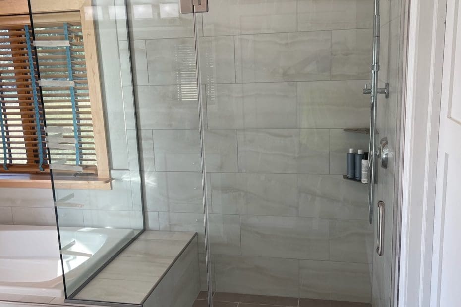 Glass Shower Enclosure with Bench