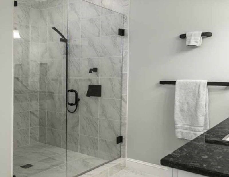 Agalite glass shower door from the Estate Collection