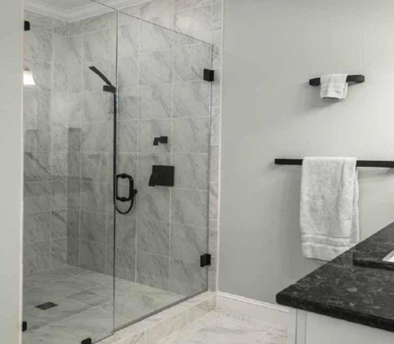 Agalite glass shower door from the Estate Collection