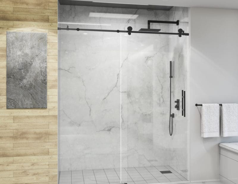 Agalite glass shower door from the Transcend Collection