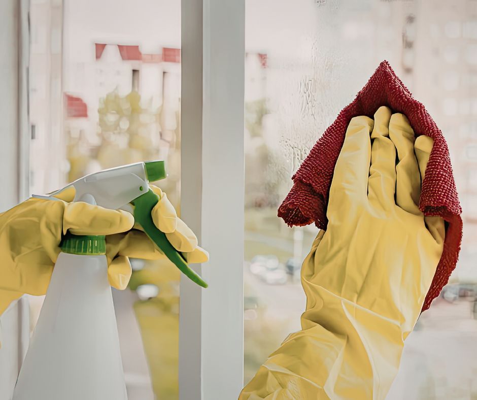 Image of someone window cleaning