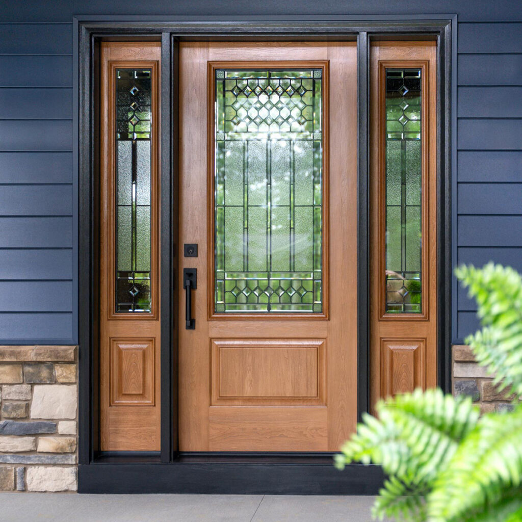 Signet-Cherry-440-1P-entry-door-in-Cider-stain-with-Carrington-Decorative-Glass-1200x1200