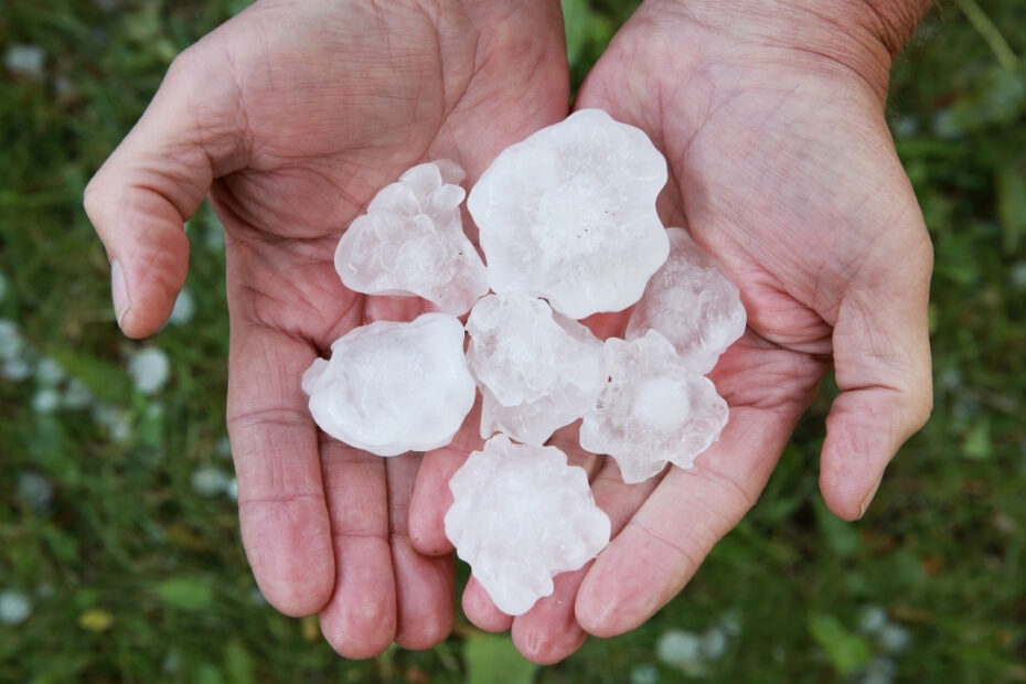 Image of hail after thunderstorm